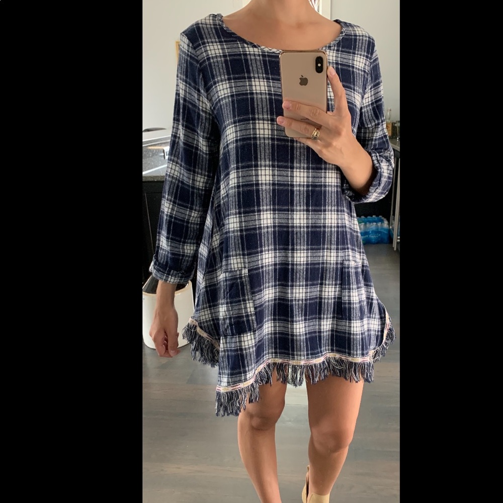 Polyester plaid dress/sweater